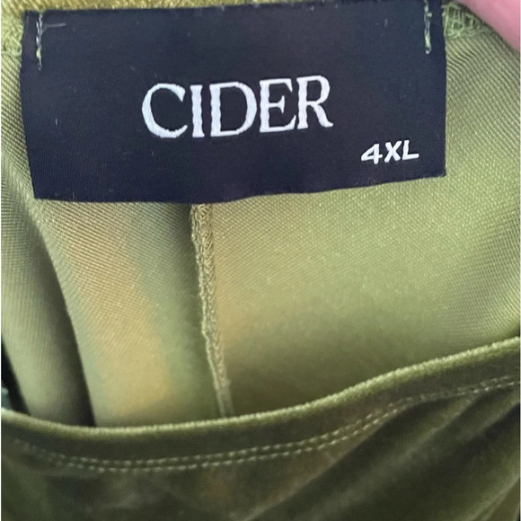 Cider Olive Green Velvet Party Dress 4X Asymmetrical Hem Cowl Collar Spaghetti - Picture 4 of 10